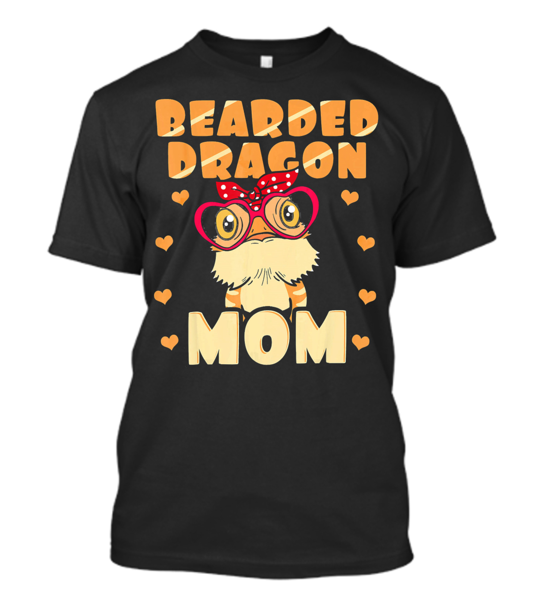 Bearded Dragon Mom Cute Heart Glasses T-Shirt
