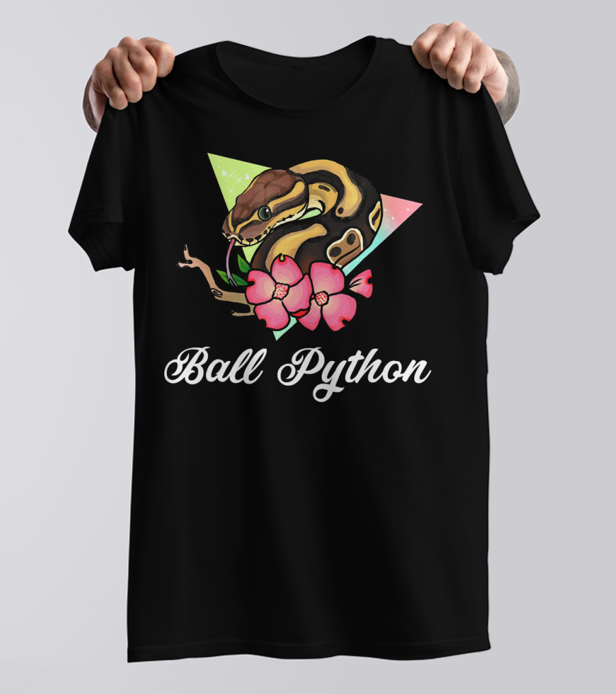 Ball Python Flower Triangle T-Shirt