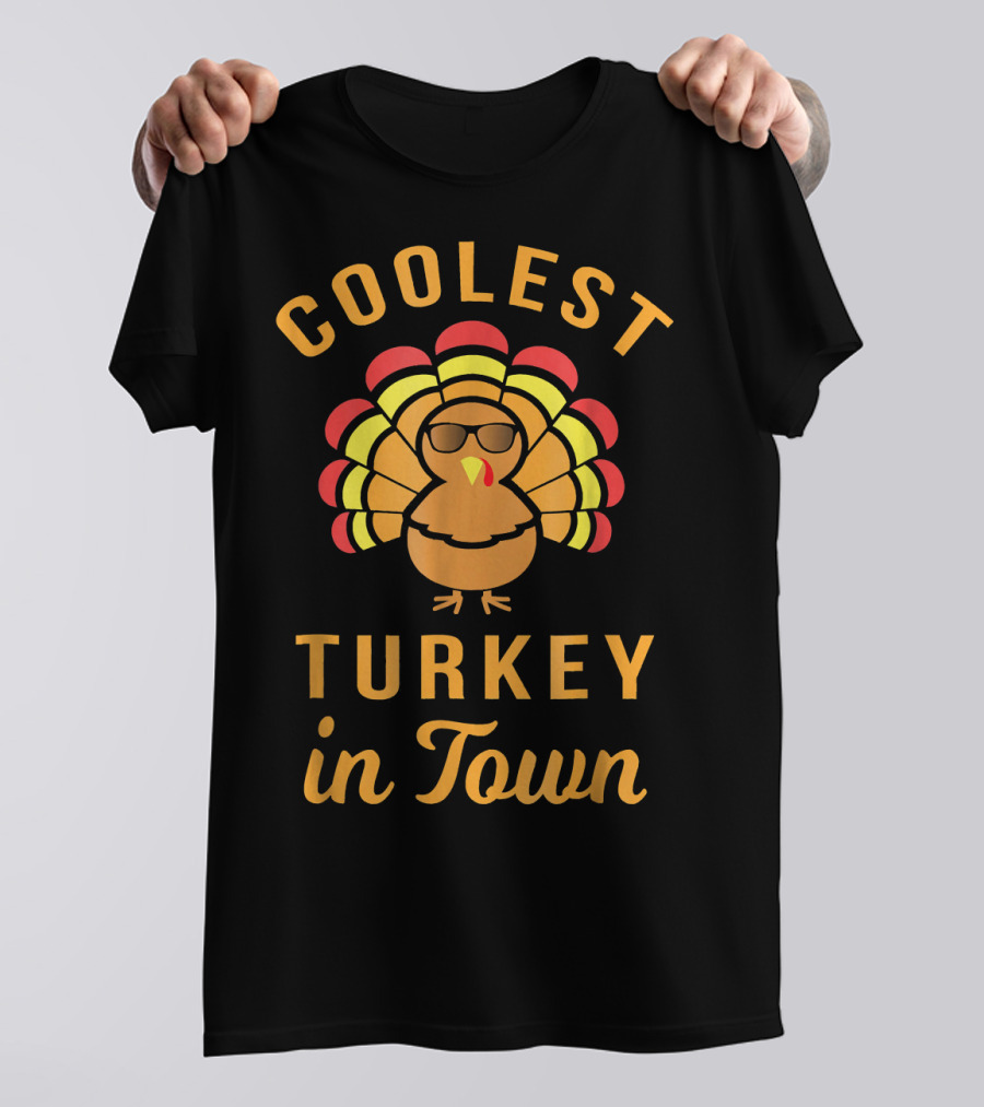 Coolest Turkey In Town With Sunglasses T-Shirt
