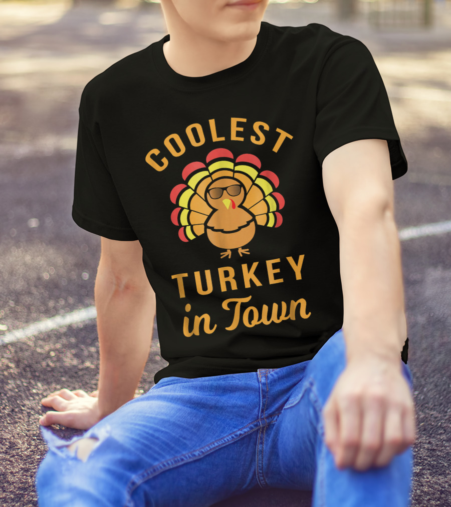 Coolest Turkey In Town With Sunglasses T-Shirt