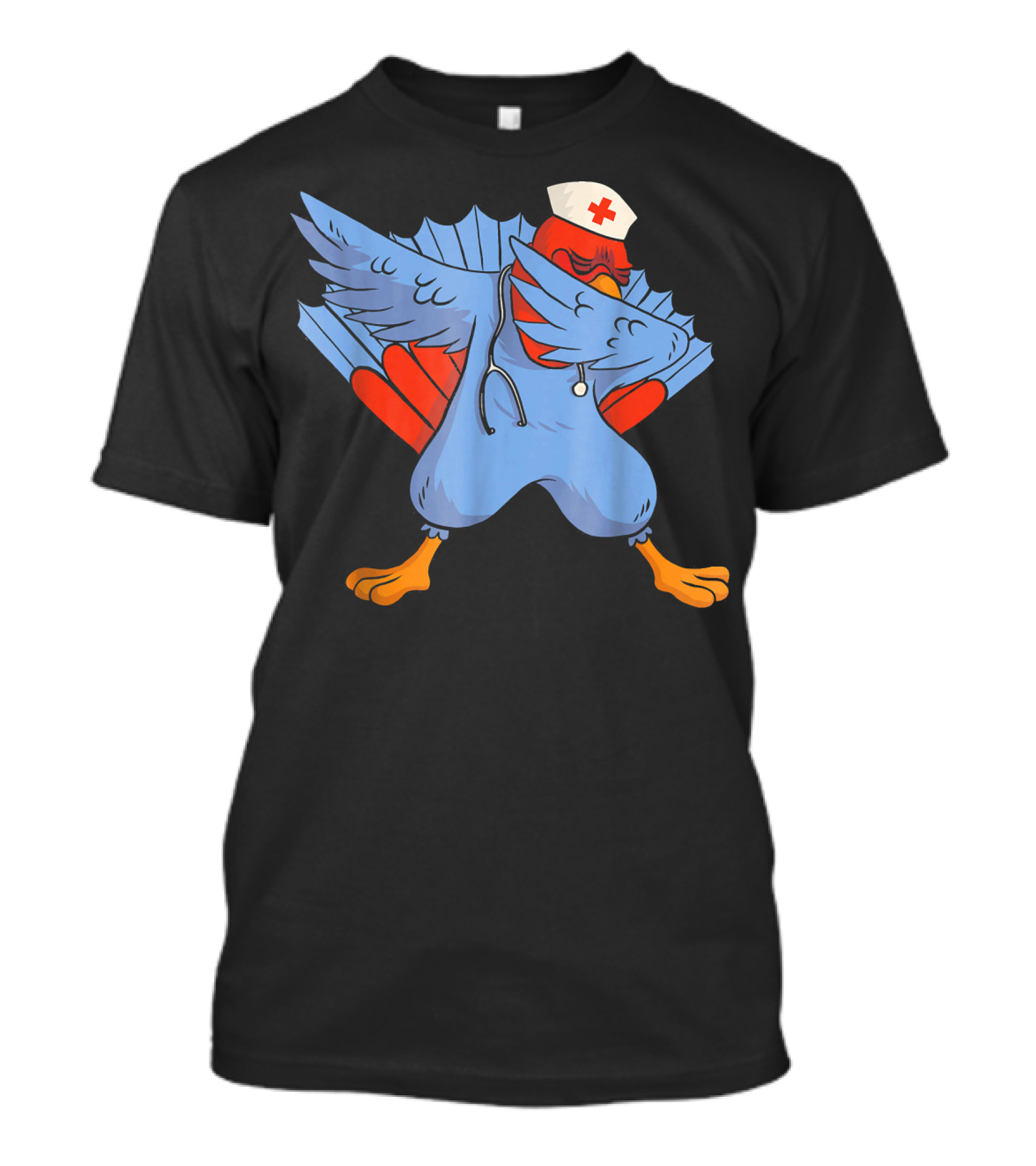 Thanksgiving Dabbing Nurse Turkey With Stethoscope T-Shirt