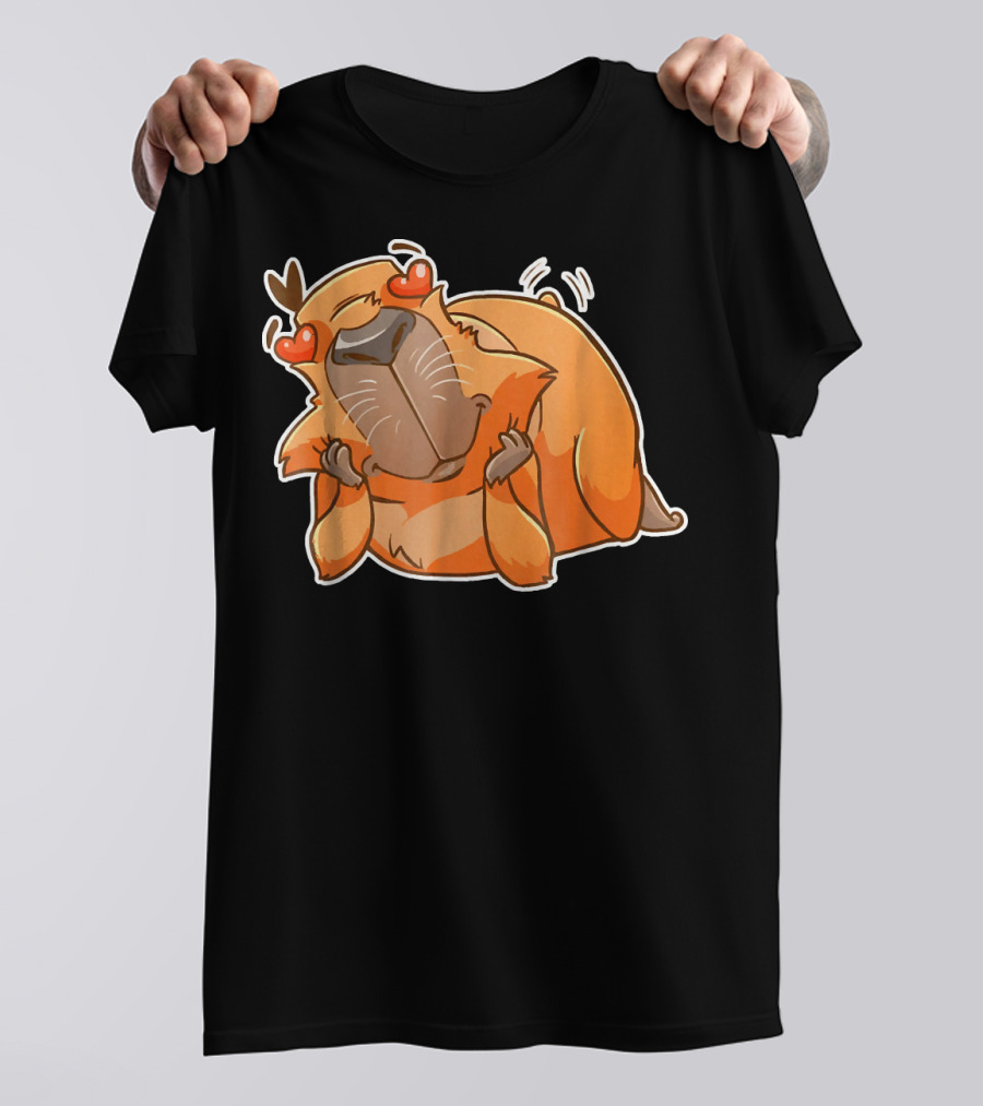 Capybara Love Cute Guinea Pig Heart Eyes Adorable T-Shirt