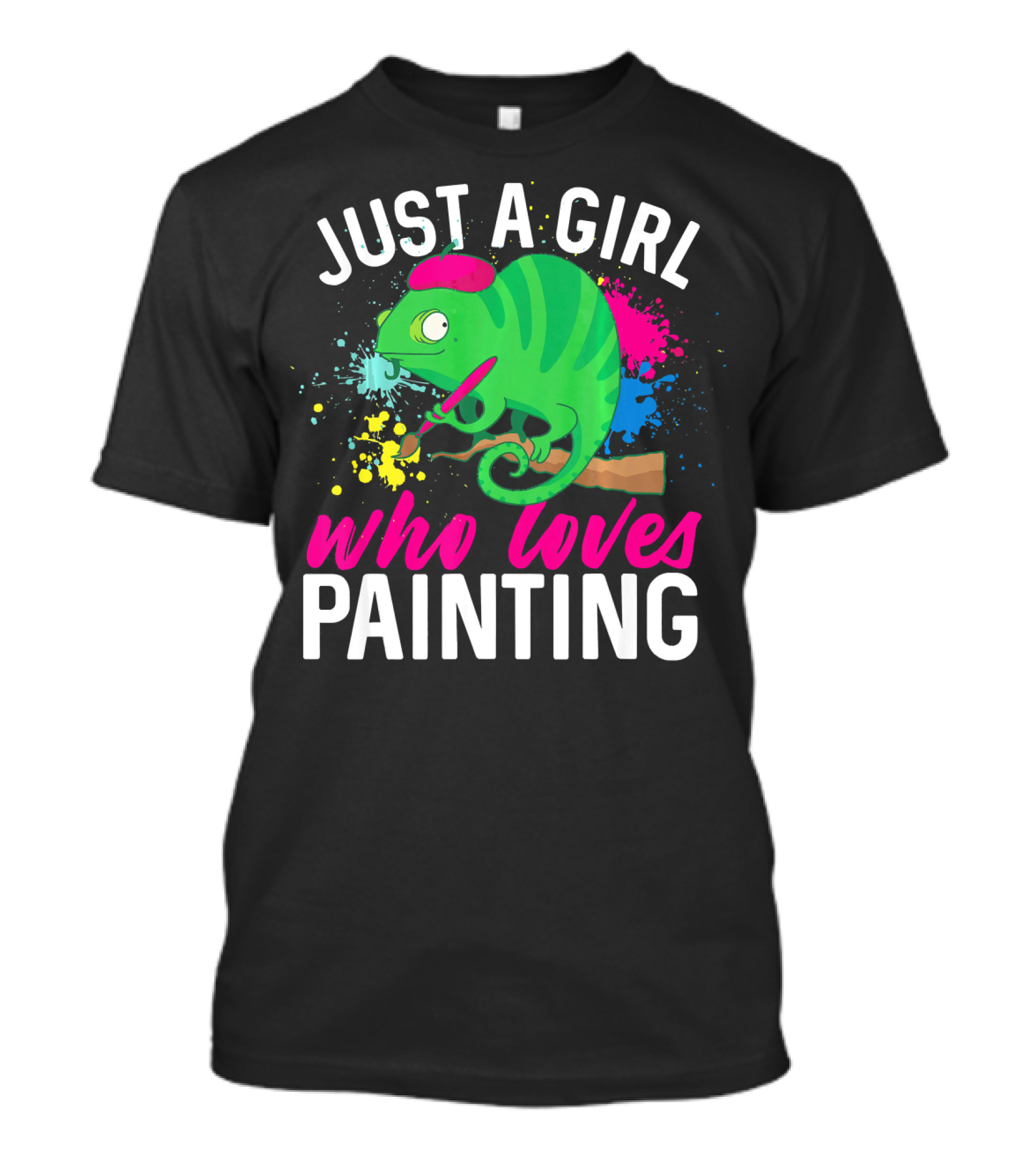 JUST A GIRL WHO LOVES PAINTING CHAMELEON SPLASH POP T-Shirt