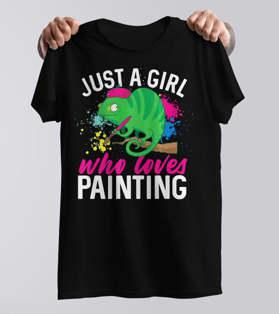 JUST A GIRL WHO LOVES PAINTING CHAMELEON SPLASH POP T-Shirt