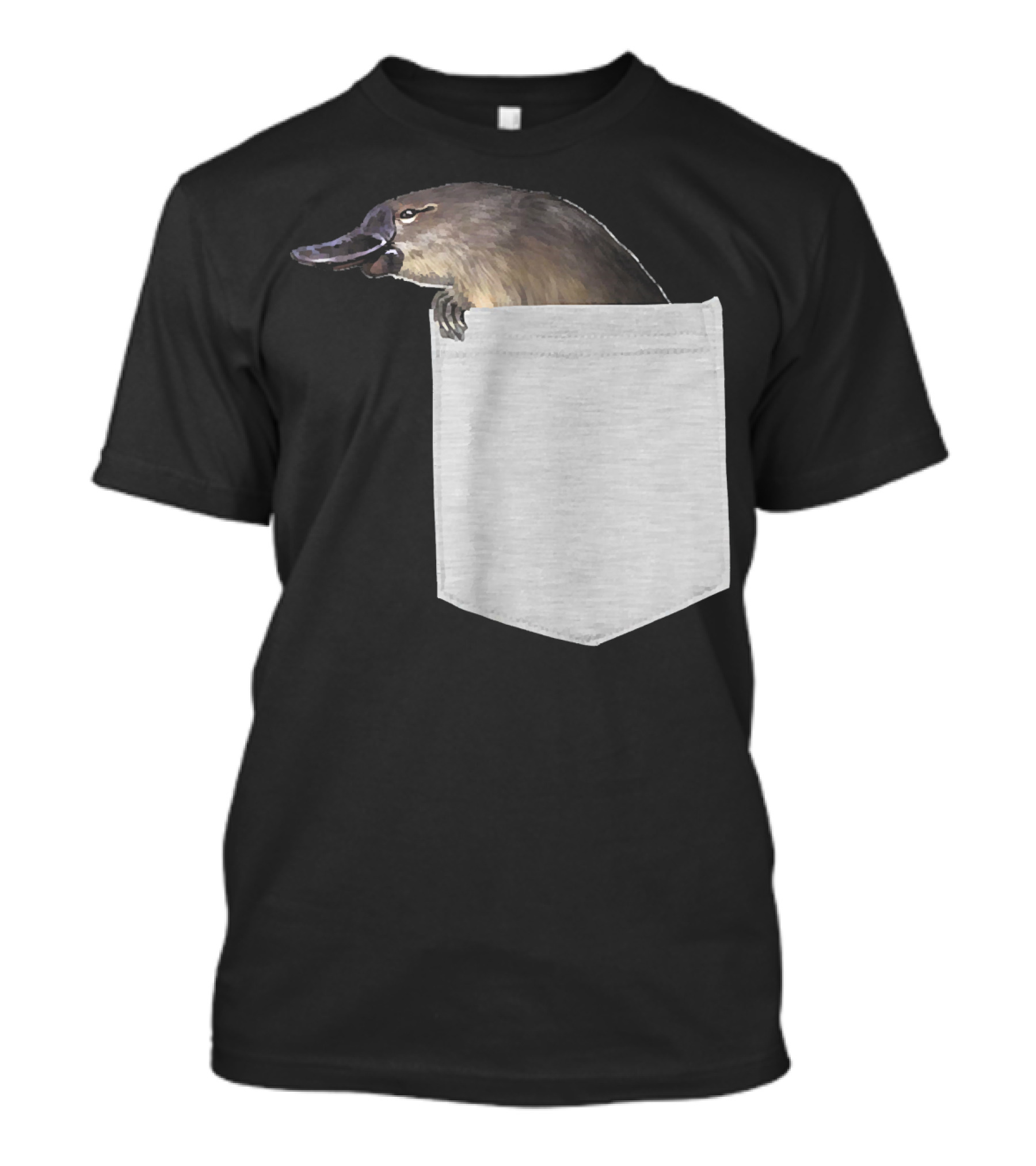 Animal In Your Pocket Duck Billed Platypus Peeking Out T-Shirt