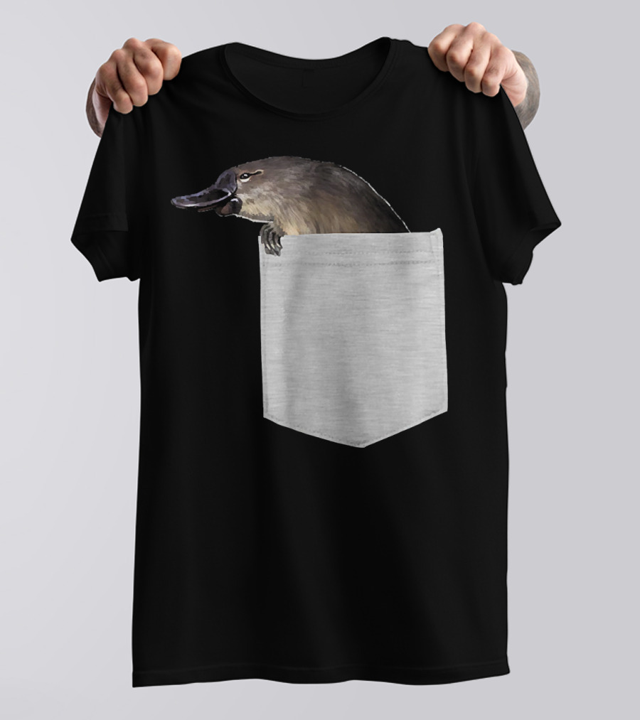 Animal In Your Pocket Duck Billed Platypus Peeking Out T-Shirt