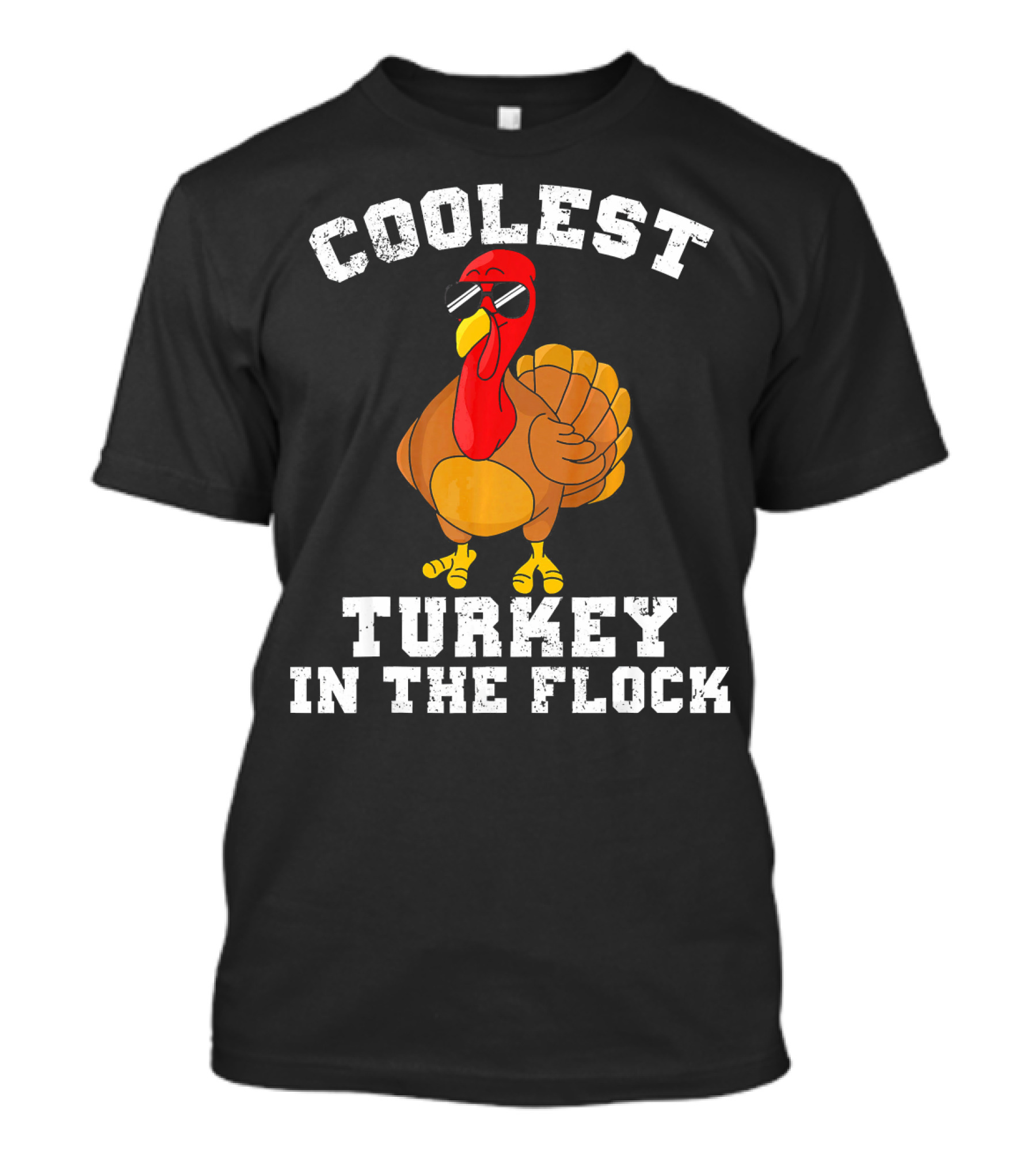 Coolest Turkey In The Flock Boys Thanksgiving Toddl T-Shirt