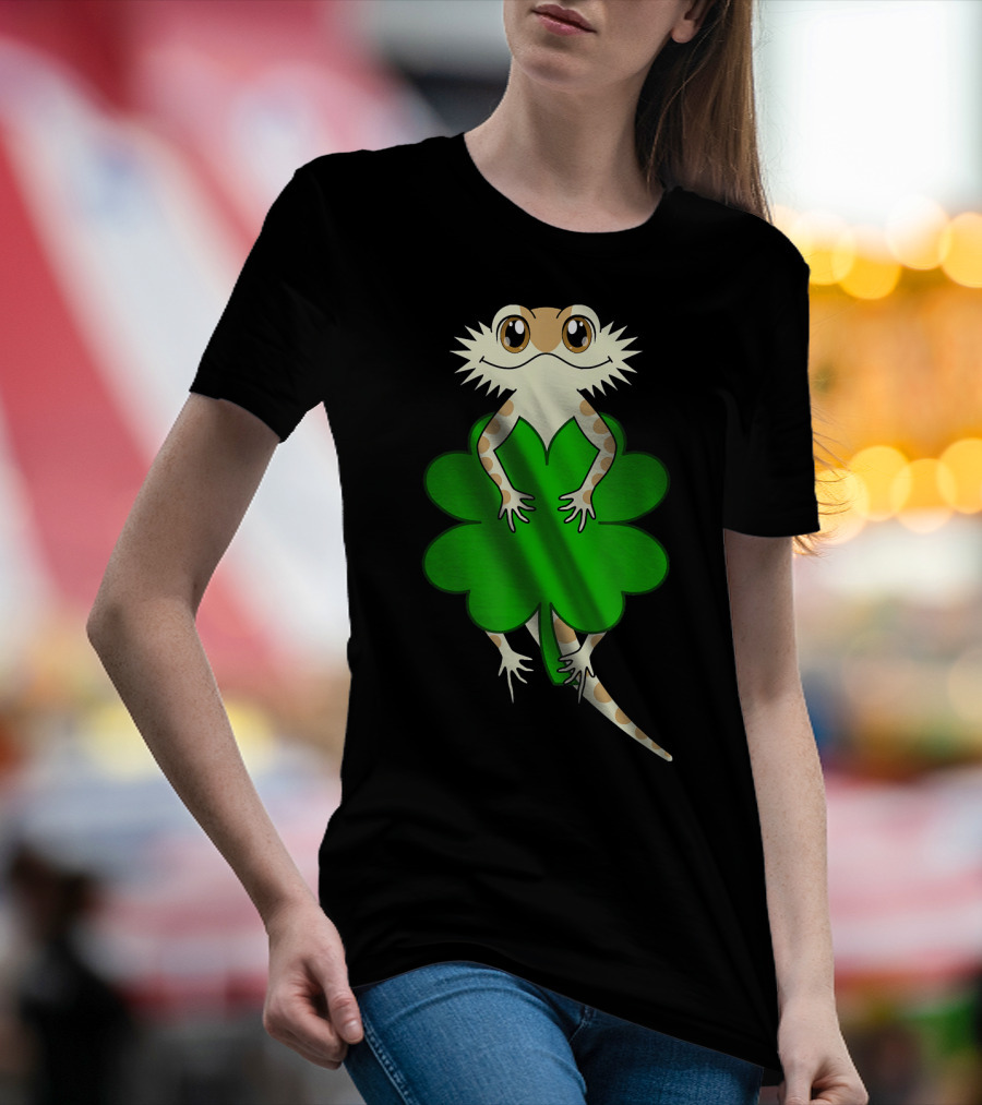 Bearded Dragon St Patricks Day Shamrock Luck T-Shirt