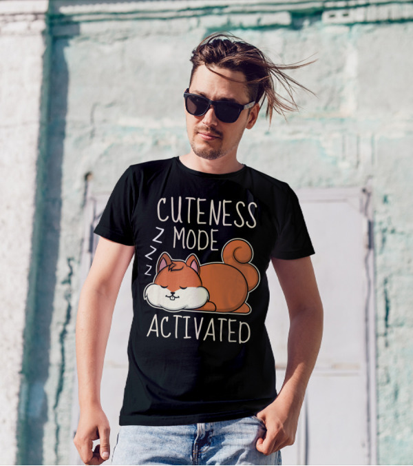 Cuteness Mode Activated Sleeping Squirrel Drawing ZZZ T-Shirt
