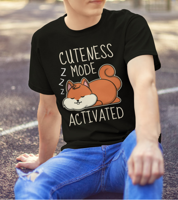 Cuteness Mode Activated Sleeping Squirrel Drawing ZZZ T-Shirt