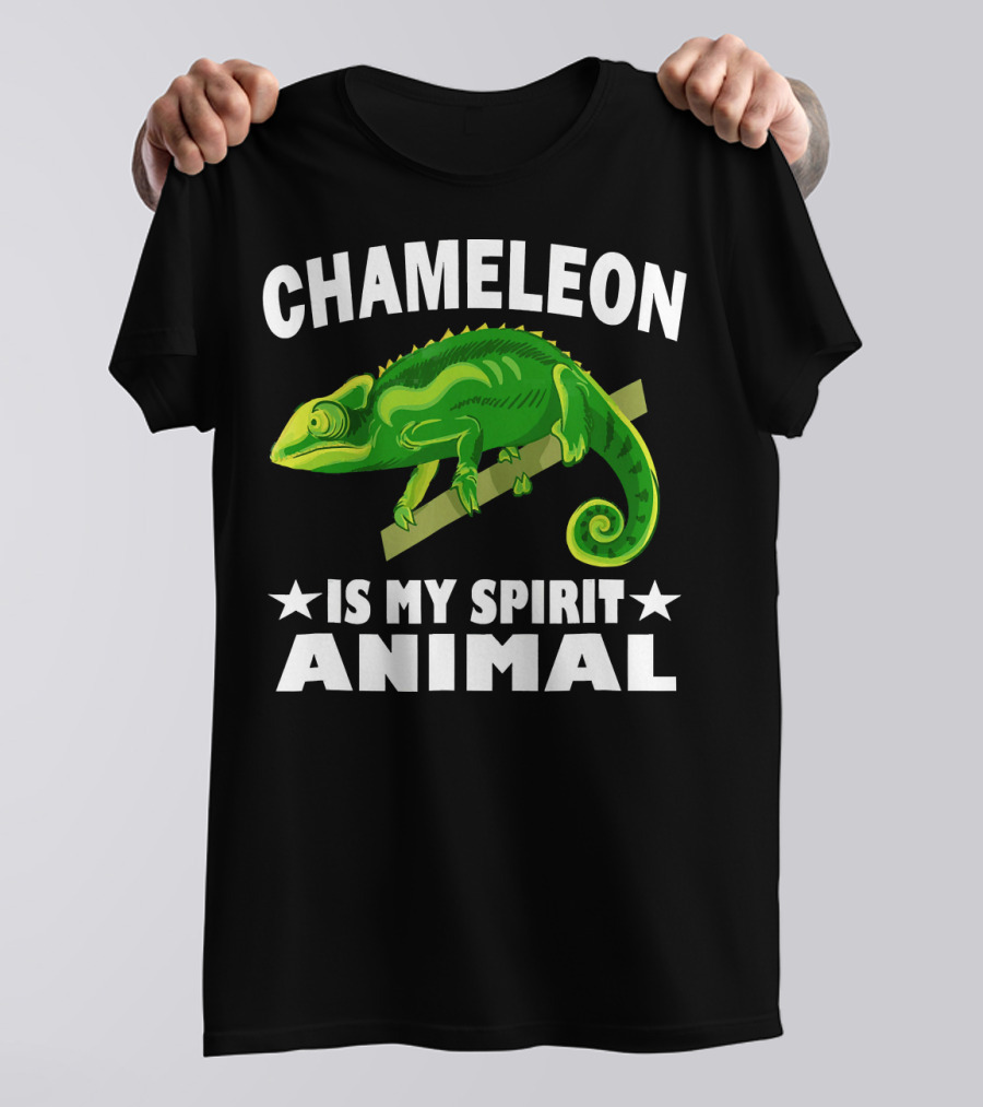 Chameleon Is My Spirit Animal With Green Lizard And Stars T-Shirt