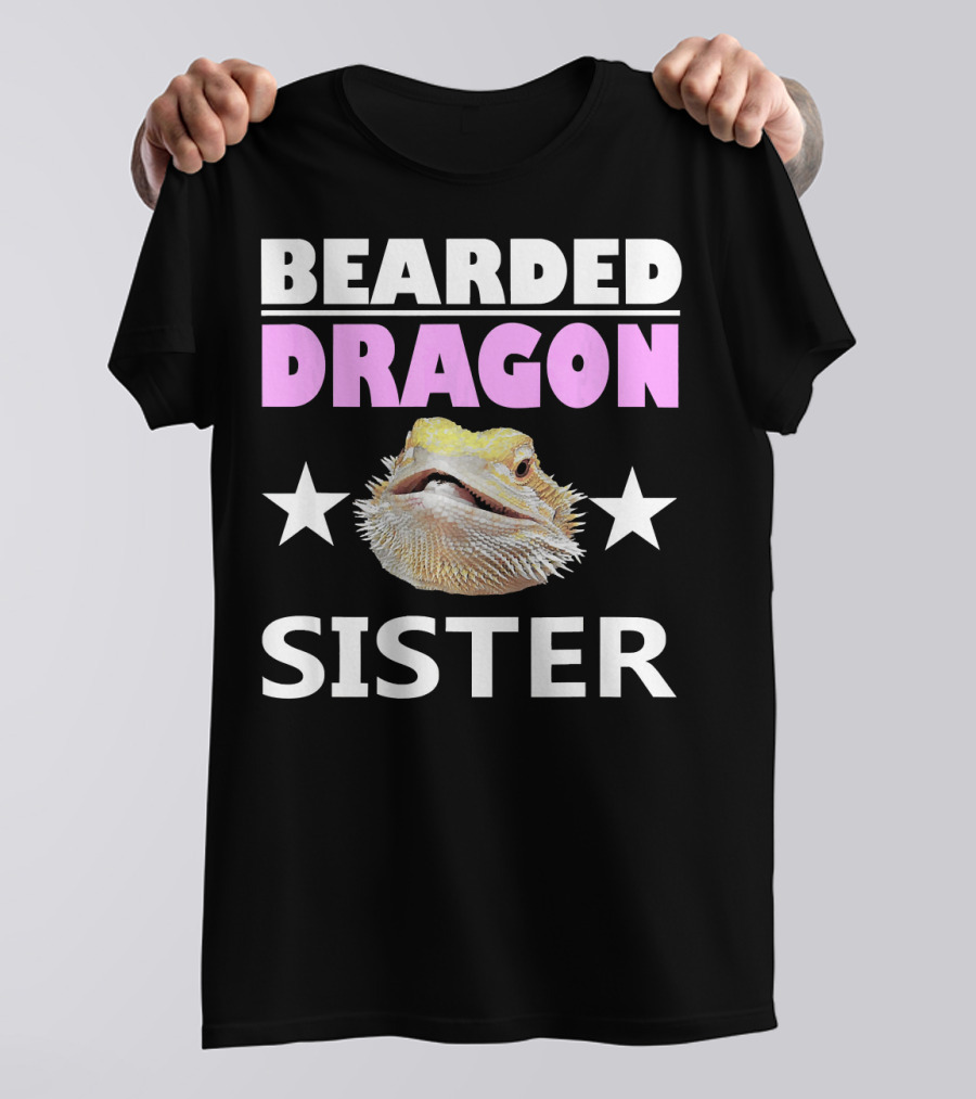 Bearded Dragon Sister Funny Rept Star T-Shirt