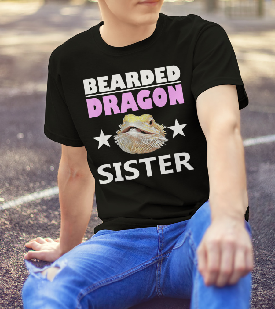 Bearded Dragon Sister Funny Rept Star T-Shirt