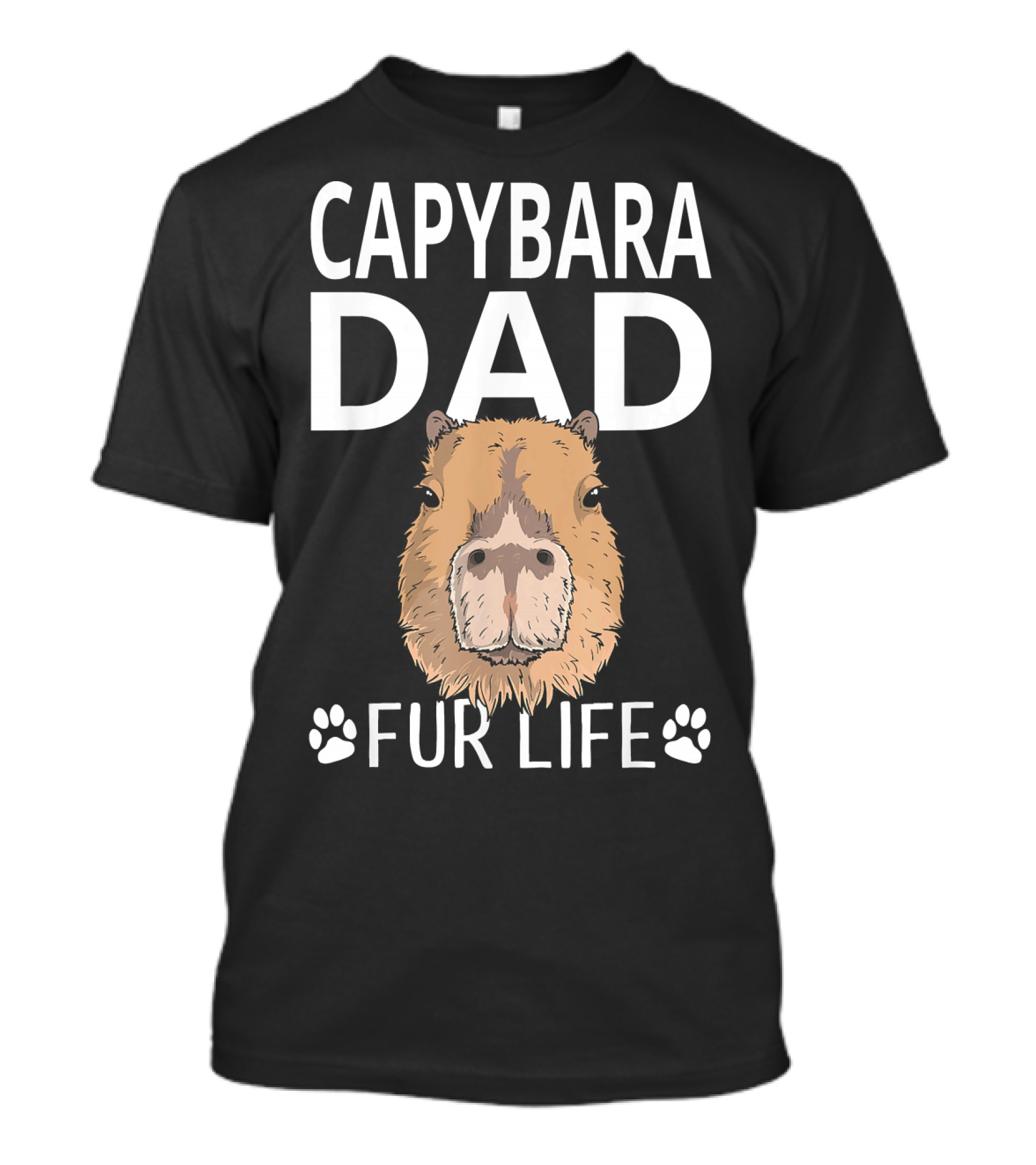 Capybara Dad Fur Life Paw Prints T-Shirt