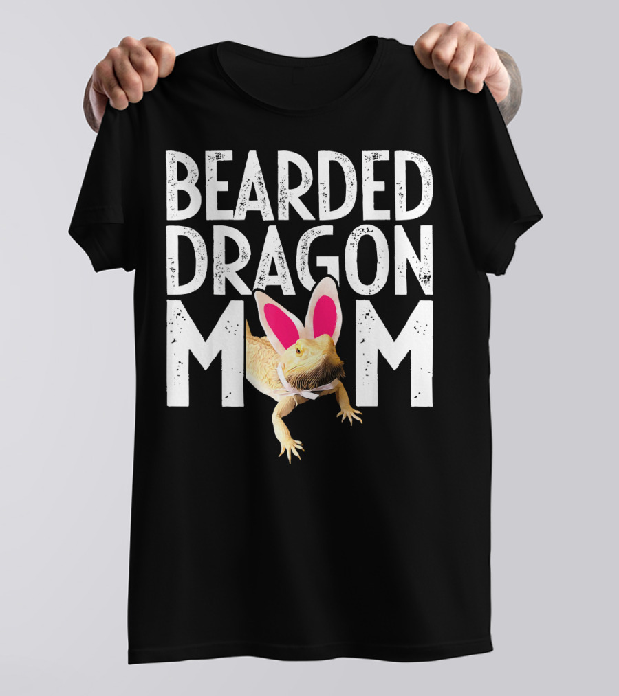Bearded Dragon Mom Bunny Ears Funny Reptile Pet T-Shirt