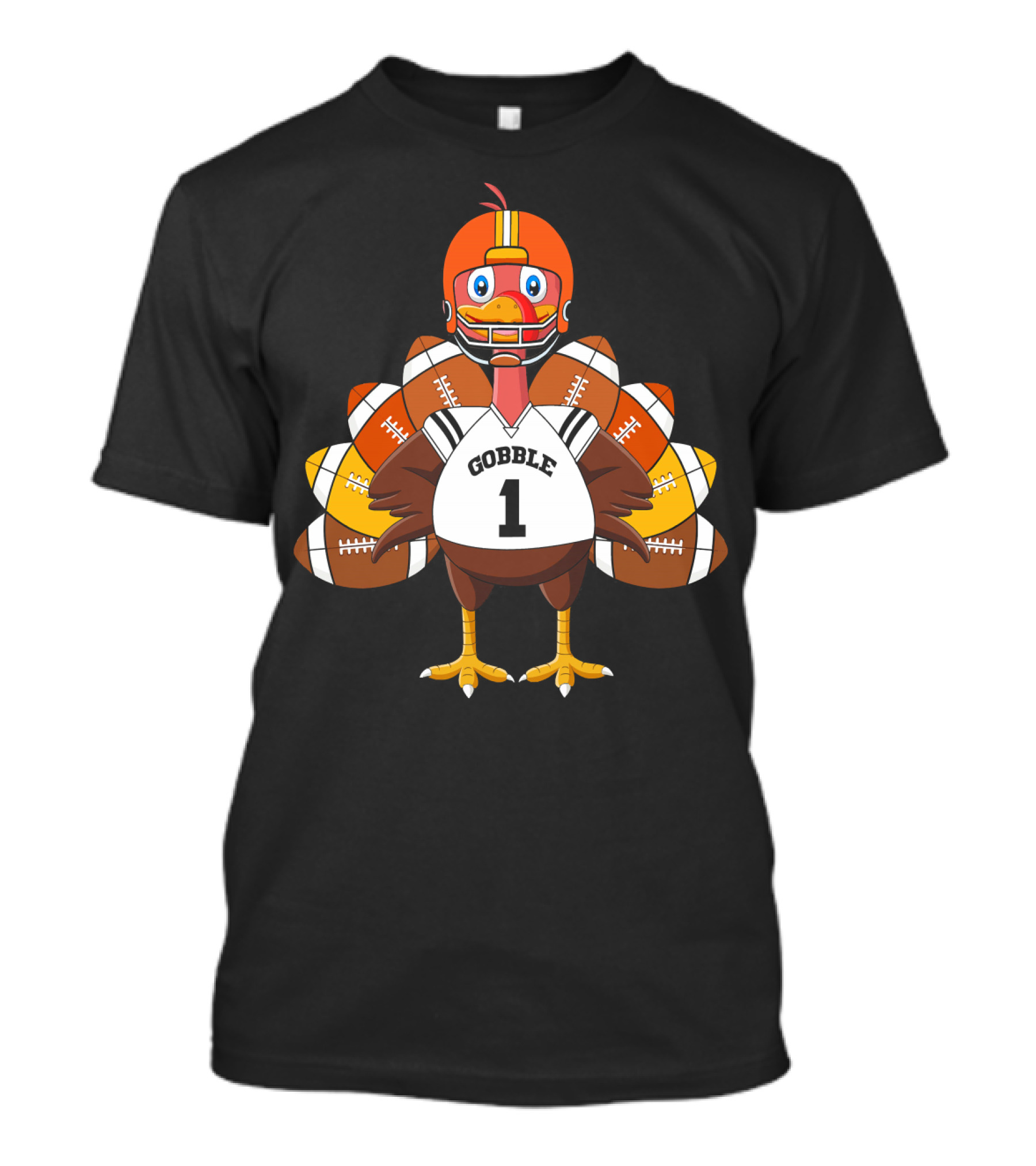 Thanksgiving Turkey Football Player Gobble Number 1 T-Shirt