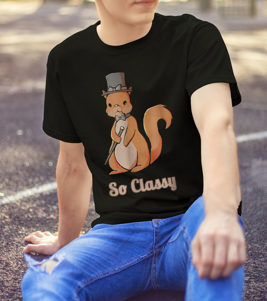 Cute Cartoon Dapper Squirrel So Classy T-Shirt