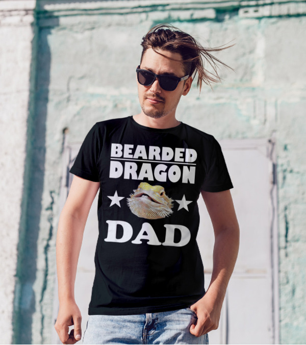 Bearded Dragon Dad Father Stars T-Shirt