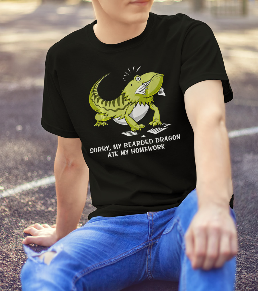 Sorry My Bearded Dragon Ate My Homework Funny Liz T-Shirt