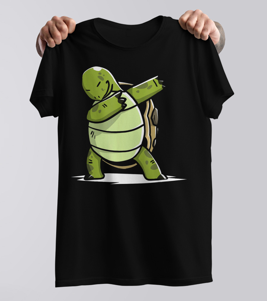 Dabbing Tortoise Cartoon Dab Dance Trend T-Shirt