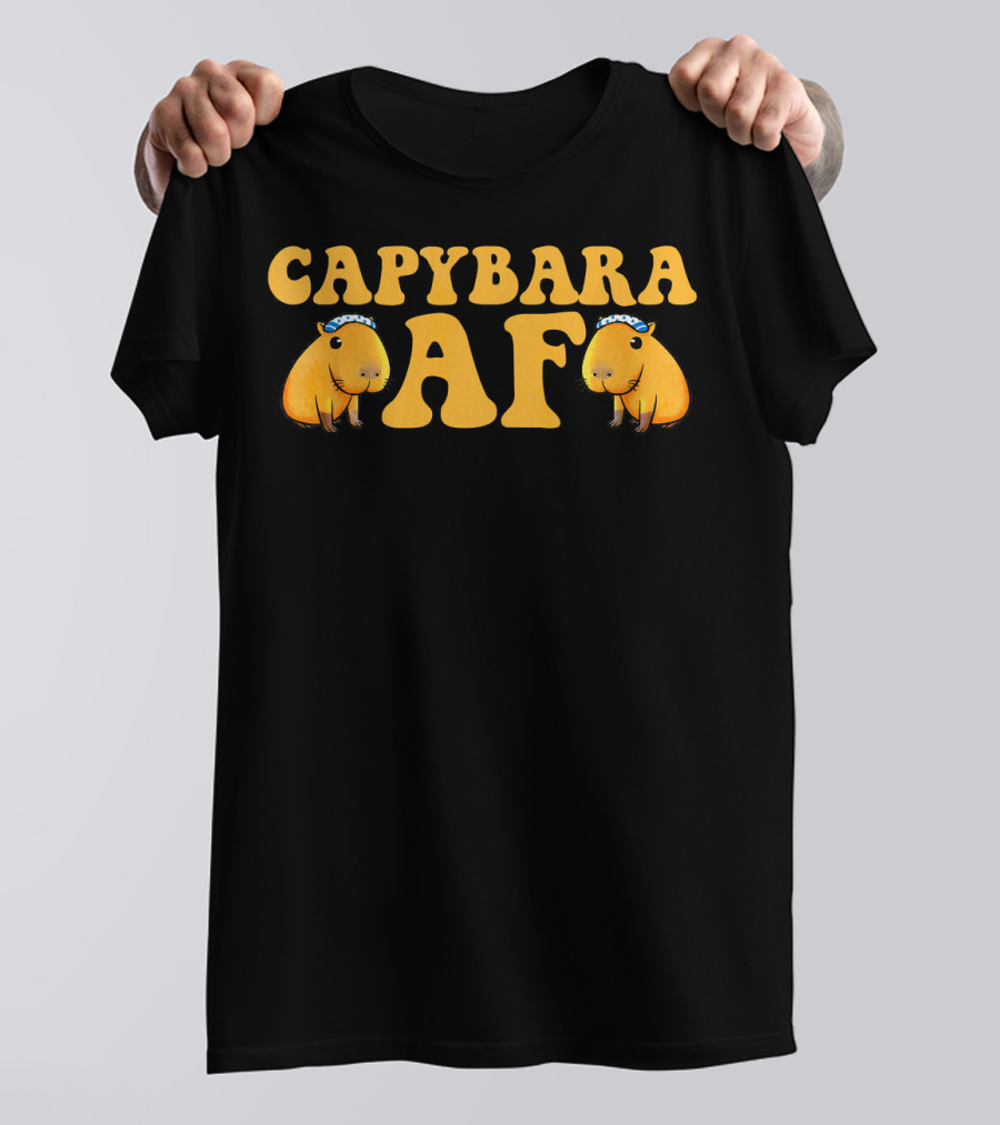 Capybara AF Funny Animal Pet Cute Capybara Duo T-Shirt