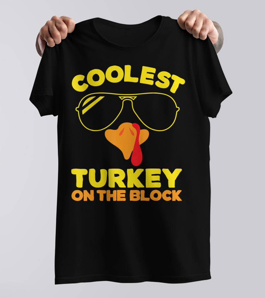 Coolest Turkey On The Block Boys Thanksgiving Day Toddler T-Shirt