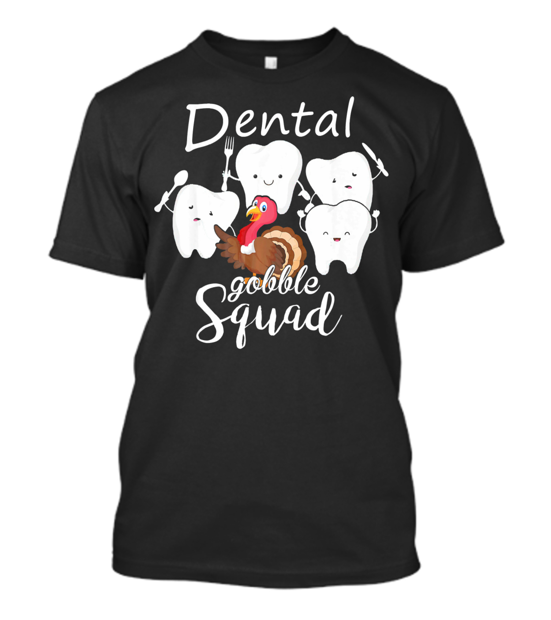 Dental Gobble Squad Turkey Teeth With Cutlery T-Shirt