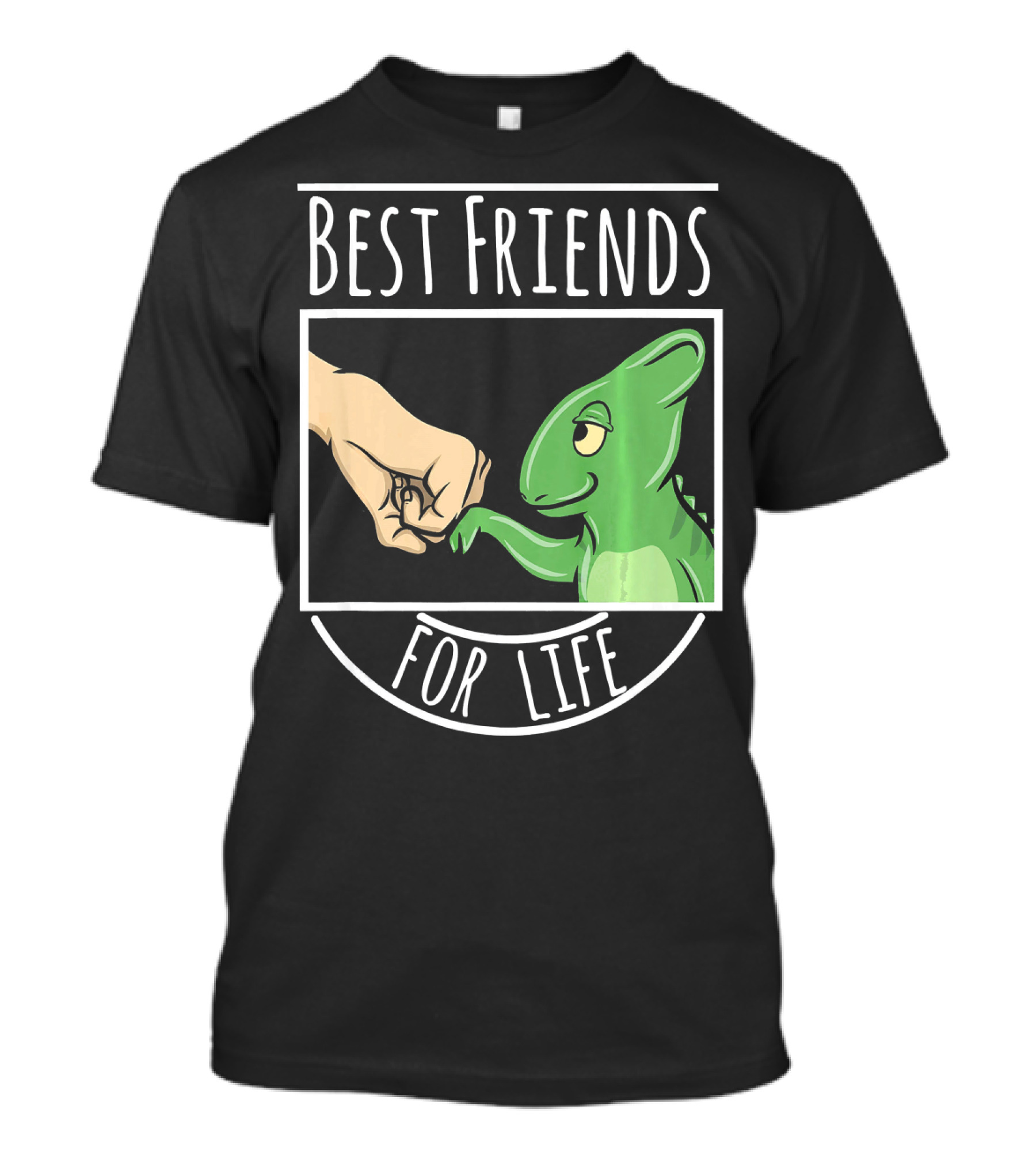 Best Friends For Life Chameleon Fist Bump Funny Pe T-Shirt