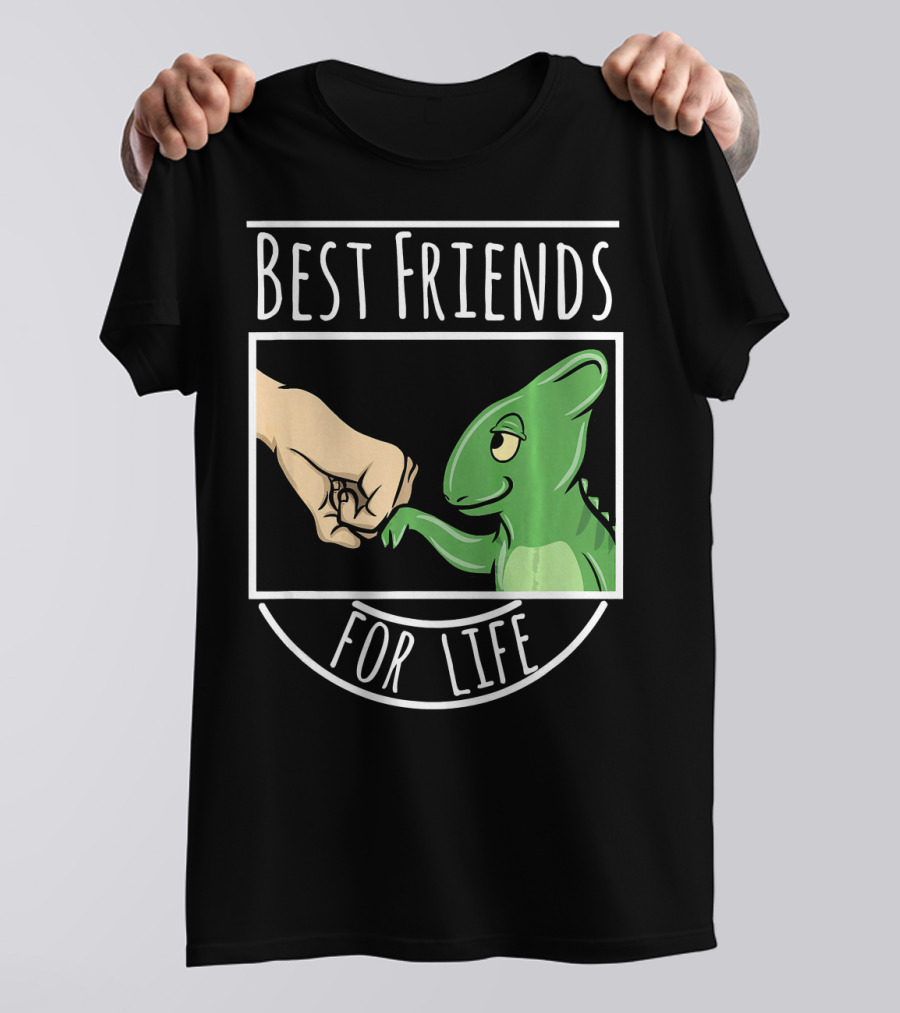 Best Friends For Life Chameleon Fist Bump Funny Pe T-Shirt