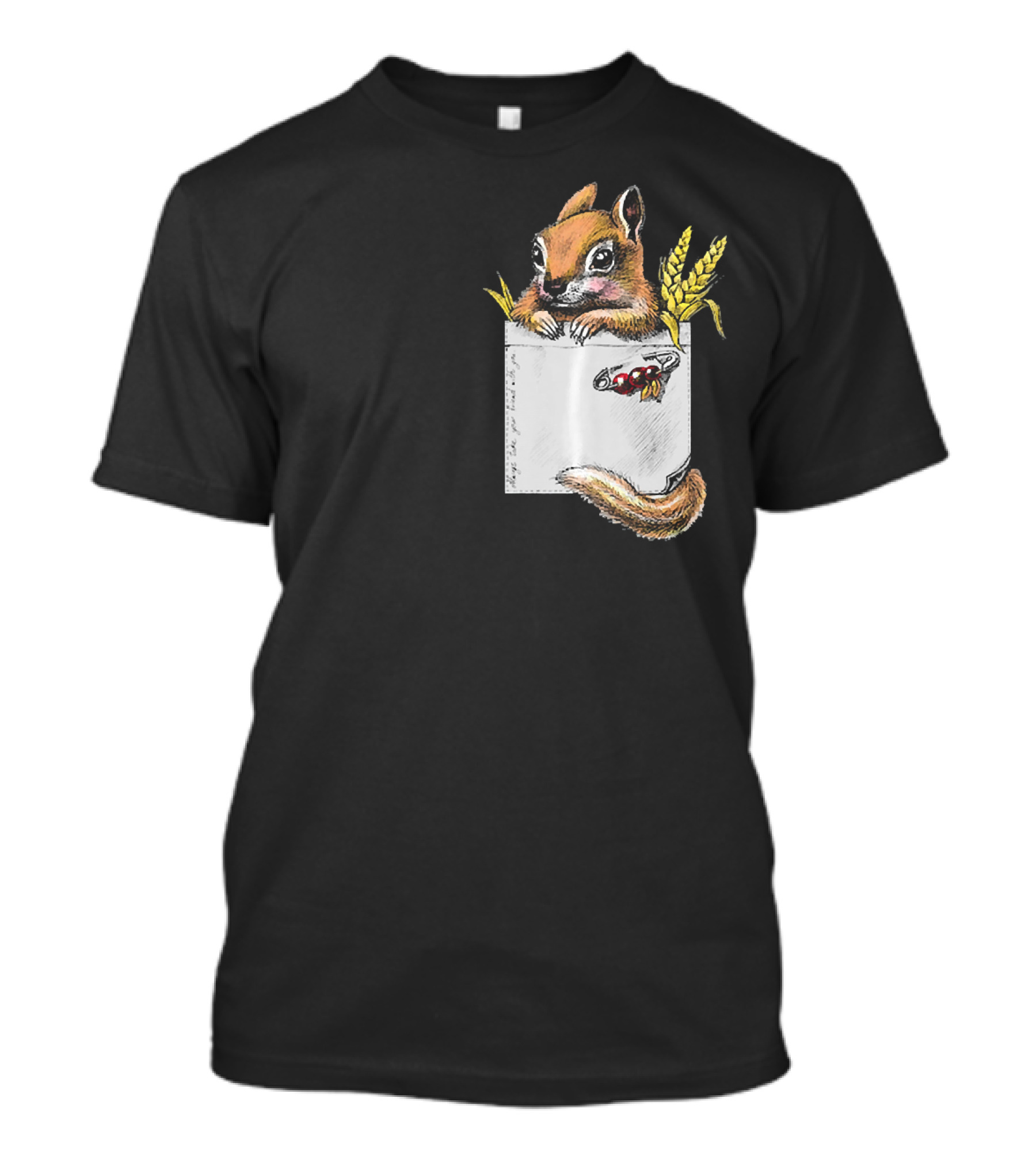Chipmunk In Pocket Funny Squirrel Lover Wheat And Peanuts T-Shirt
