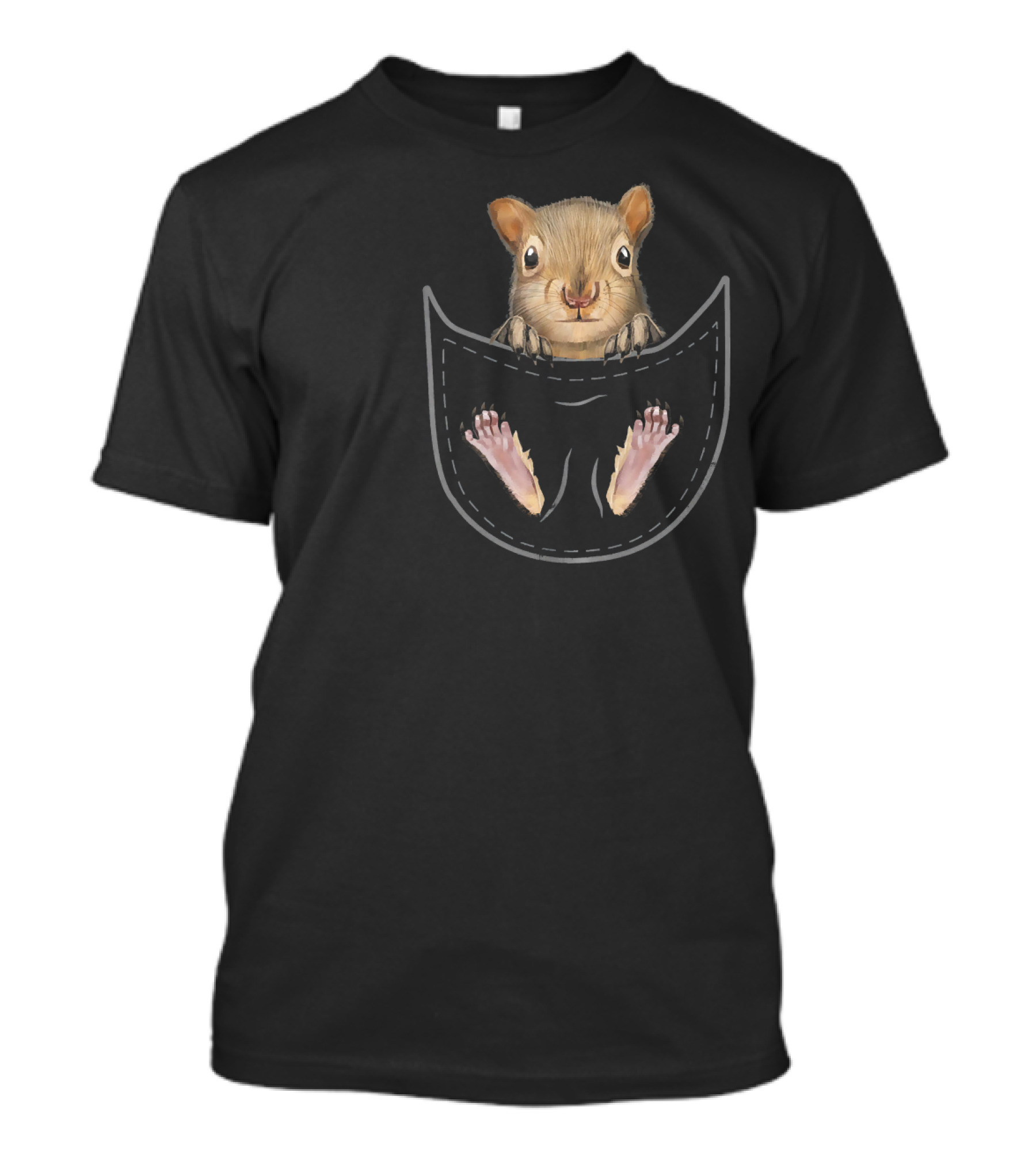 Cute Squirrel Clothes Outfit Pocket Anim Peeking Squirrel T-Shirt