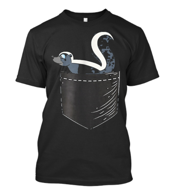 Cute Skunk In A Pocket T-Shirt