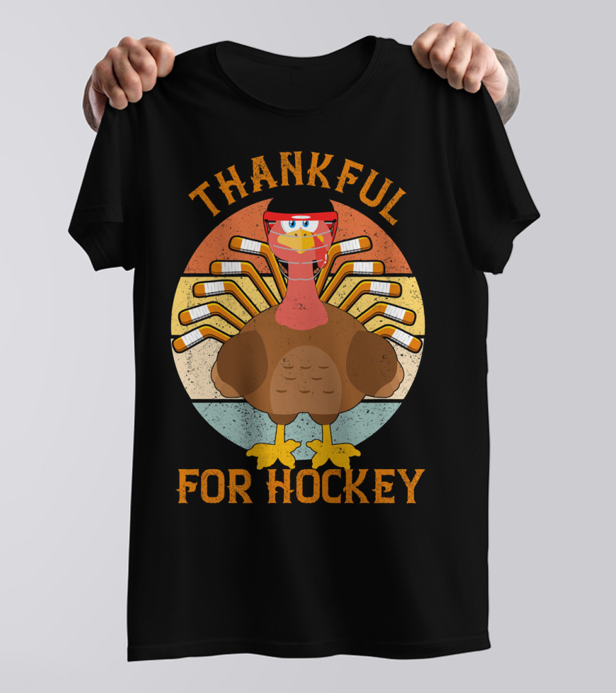 Thankful For Hockey Turkey Game Vintage T-Shirt
