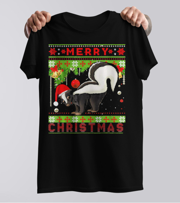 Merry Christmas Funny Cute Skunk Lover T-Shirt