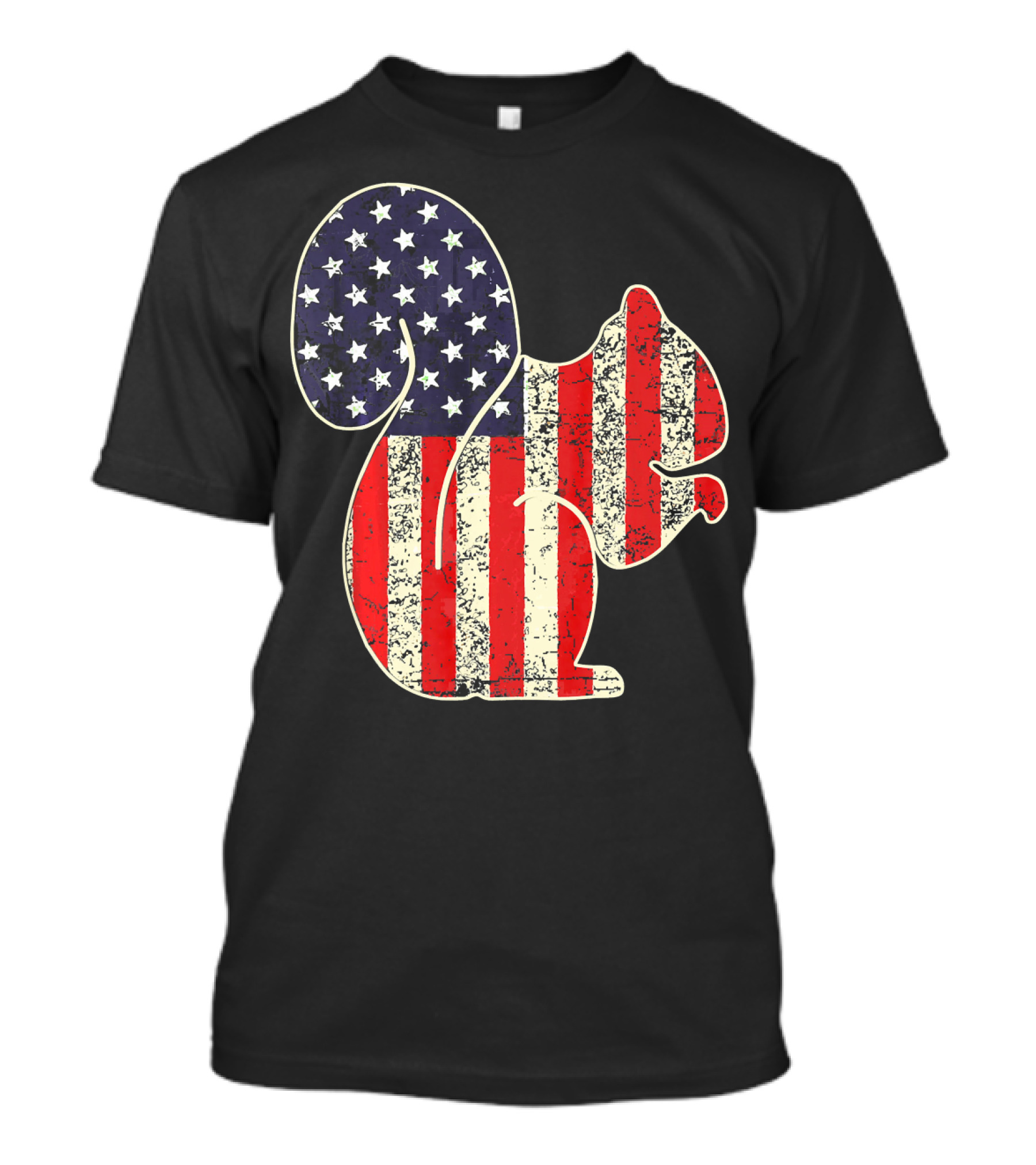 Funny Squirrel American Flag Patriotic T-Shirt