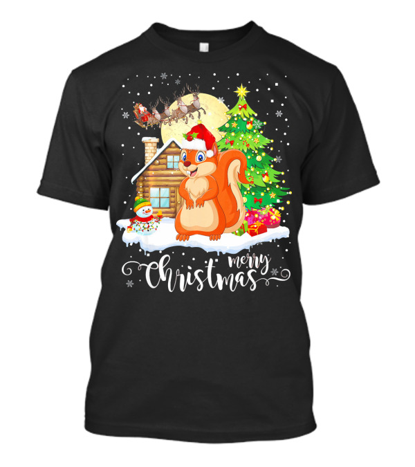 Merry Christmas Funny Cute Squirrel Lover T-Shirt