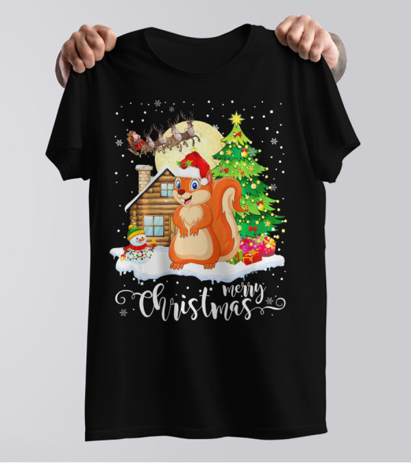 Merry Christmas Funny Cute Squirrel Lover T-Shirt