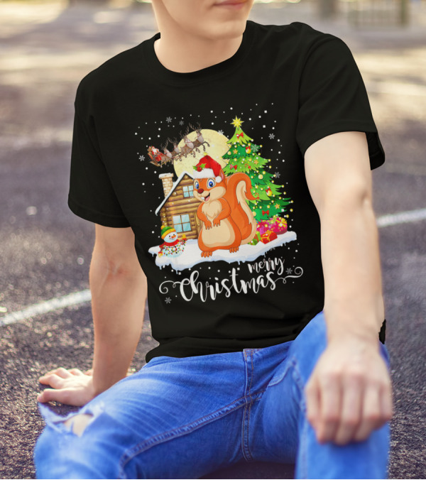 Merry Christmas Funny Cute Squirrel Lover T-Shirt
