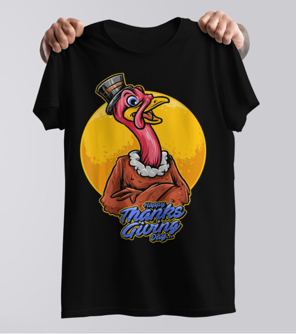 Happy Thanksgiving Day Funny Turkey T-Shirt