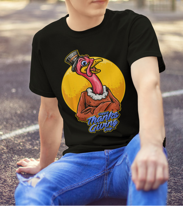 Happy Thanksgiving Day Funny Turkey T-Shirt