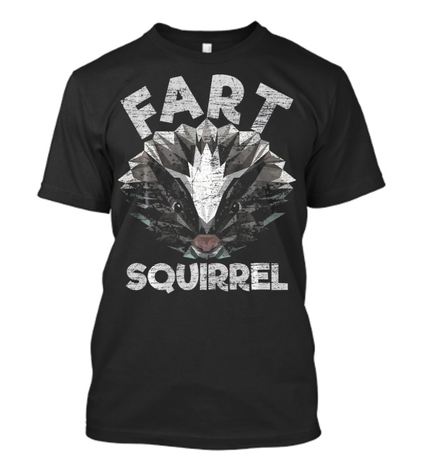 Fart Squirrel Skunk Geometric Animal Face T-Shirt