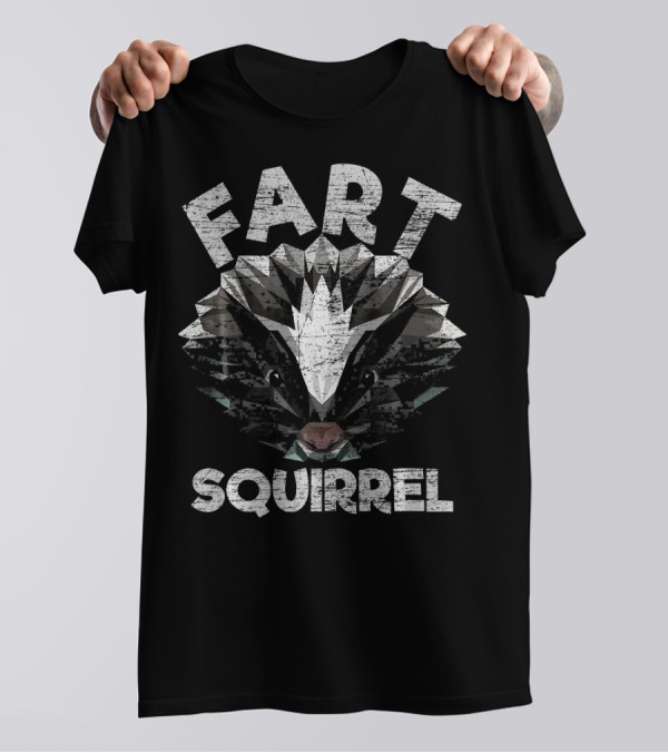 Fart Squirrel Skunk Geometric Animal Face T-Shirt
