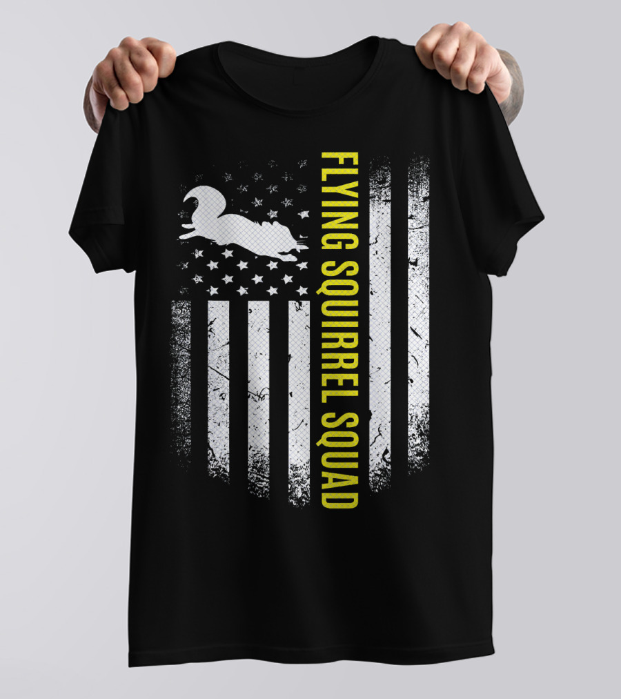 Flying Squirrel Squad Flag Design Born To Glide T-Shirt