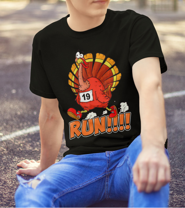 Funny Turkey Run Thanksgiving Family Trot Turkey Trot 19 T-Shirt