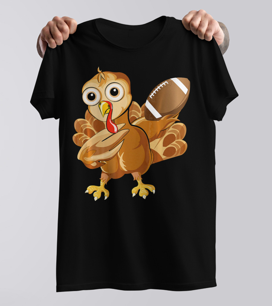 Football Turkey Cartoon With Football T-Shirt