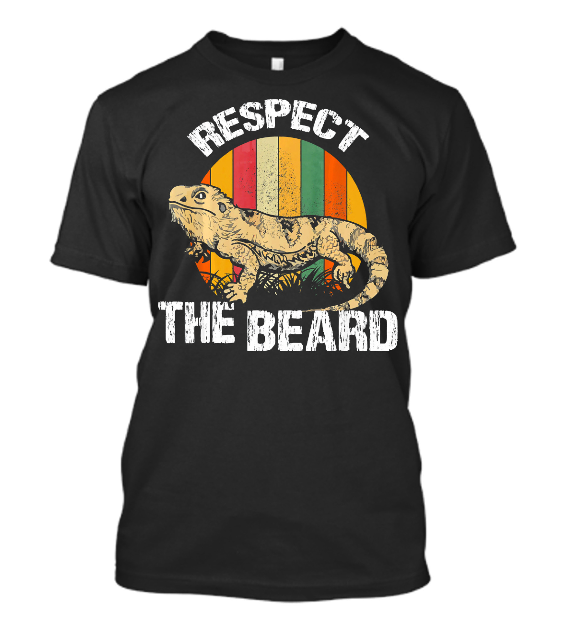 Respect The Beard Funny Bearded Lizard Vintage T-Shirt