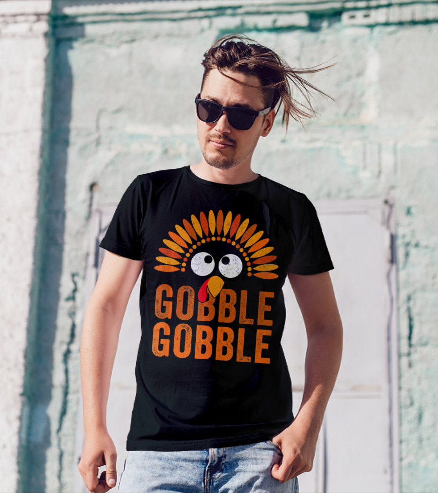 Gobble Gobble Fall Saying Funny Turkey Trot T-Shirt