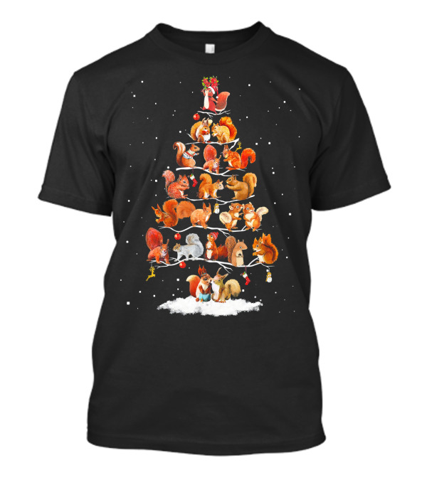 Funny Squirrel Christmas Tree Ornamental Gathering T-Shirt