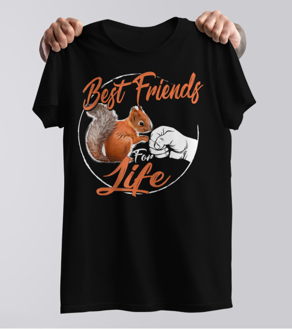 Best Friends For Life Funny Squirrel Fist Bump T-Shirt