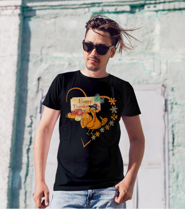 Happy Thanksgiving Funny Turkey Day Heart Love T-Shirt